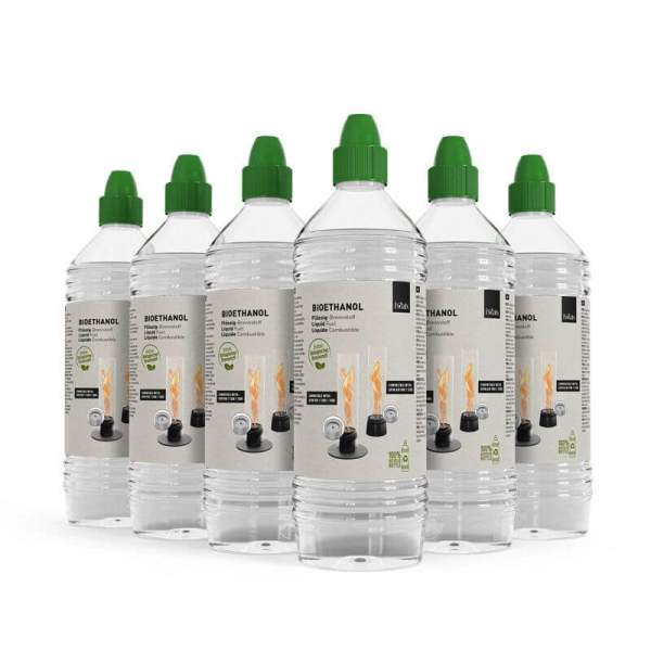 Bioethanol Gel-Brennstoff 1l Flasche | 6er-Pack